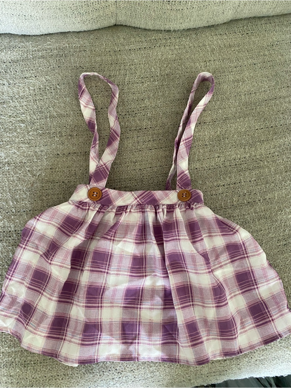 18-24mo Plaid Bonnet in Lavender Pink - Soft Cotton Sun Hat
